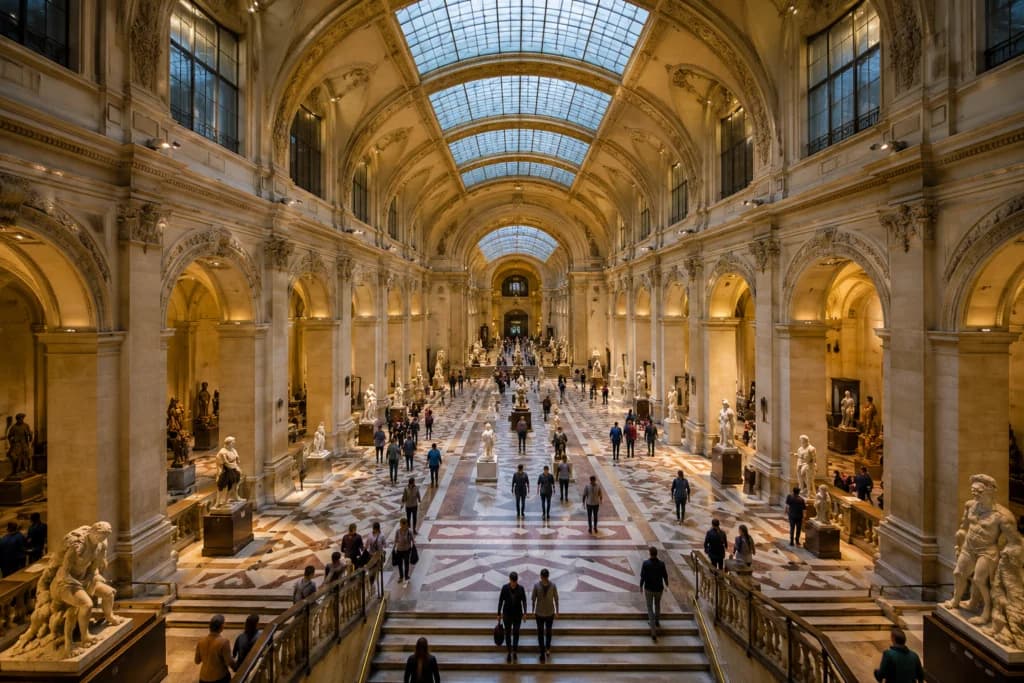 Louvre Museum using indoor positioning