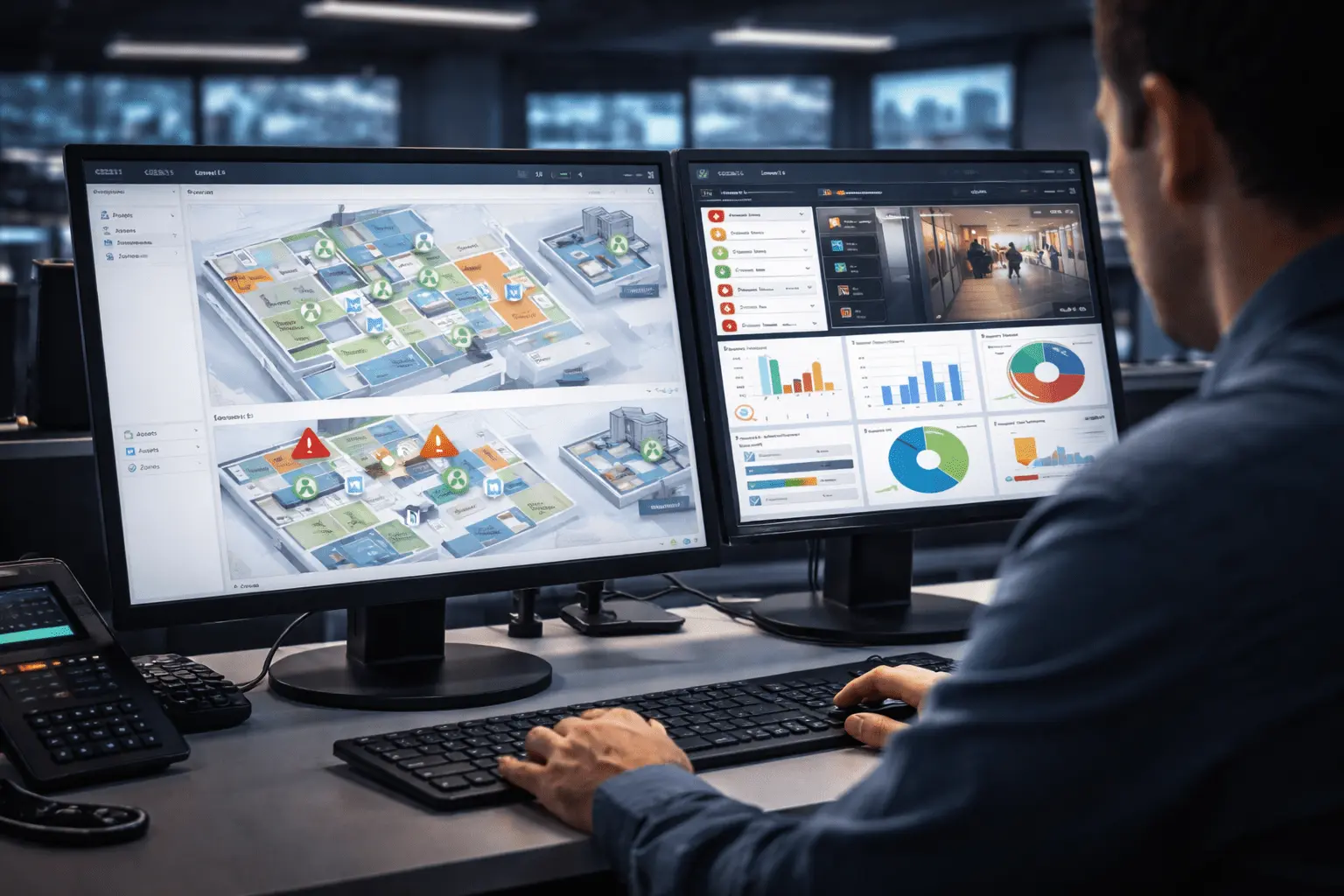 Operations team using location dashboards