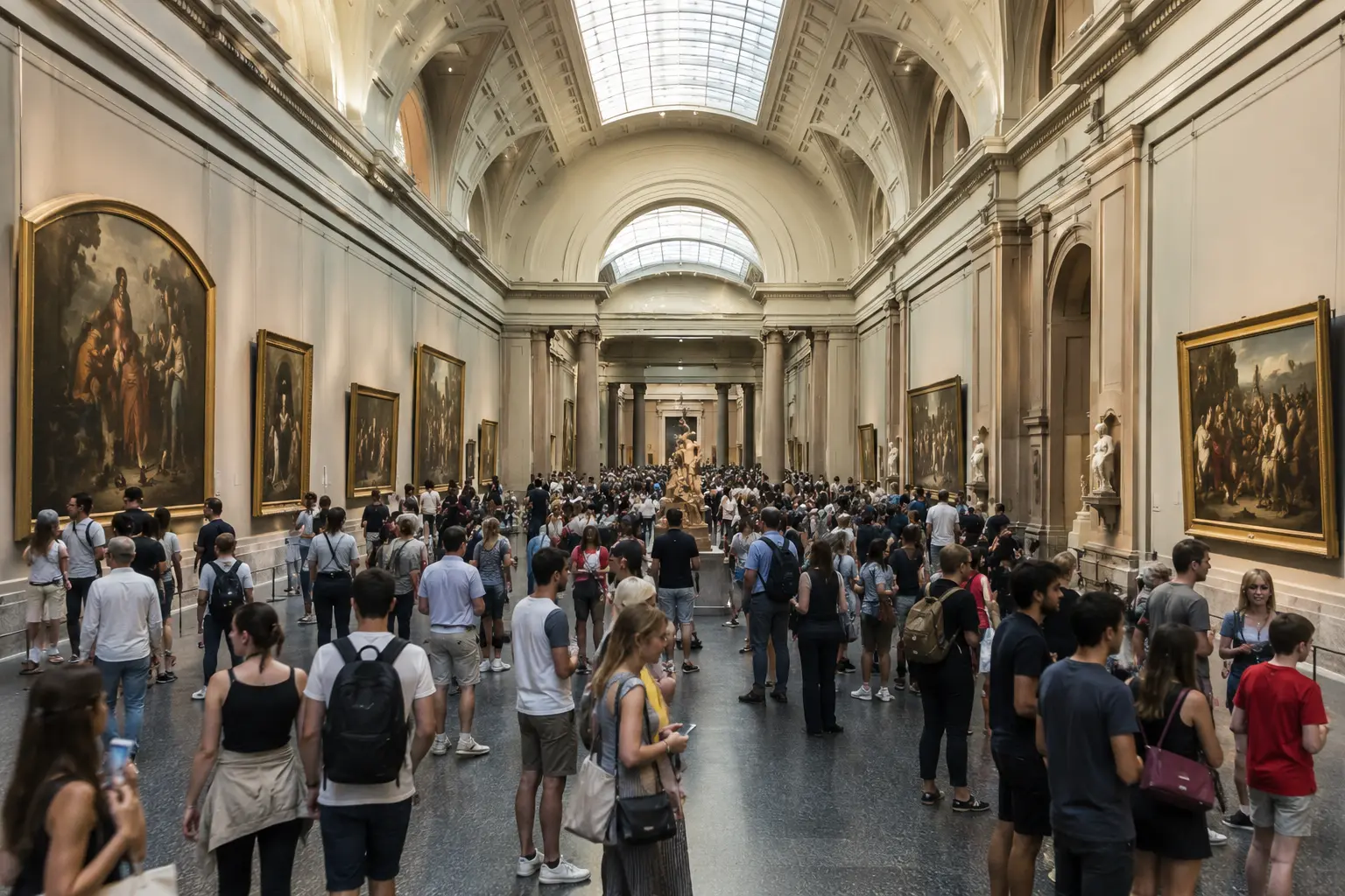 Museum visitors using indoor navigation