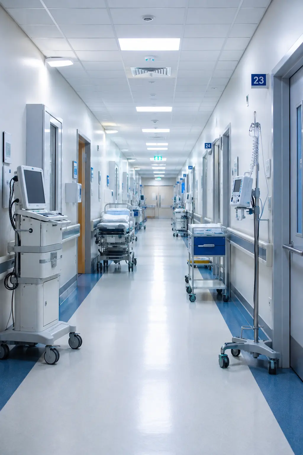 Hospital staff locating medical equipment