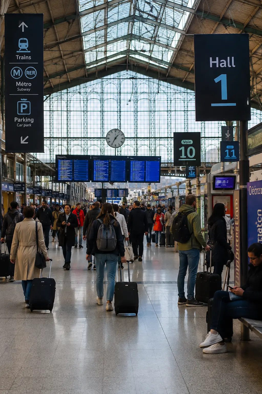 Indoor wayfinding view inside a railway station on a mobile application