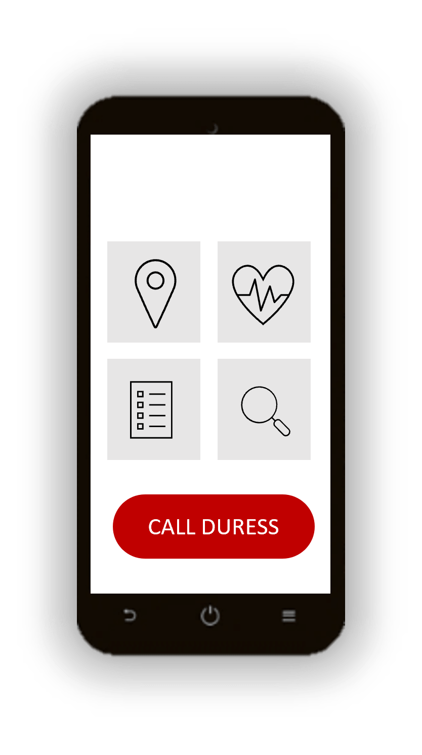 Caregiver using mobile duress in a senior care facility